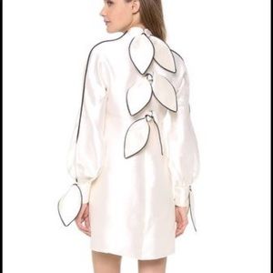 NWOT Vika Gazinskaya white satin bow dress